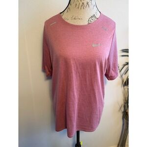 Nike Running Dri Fit Pink Short Sleeve Athletic T Shirt Womens